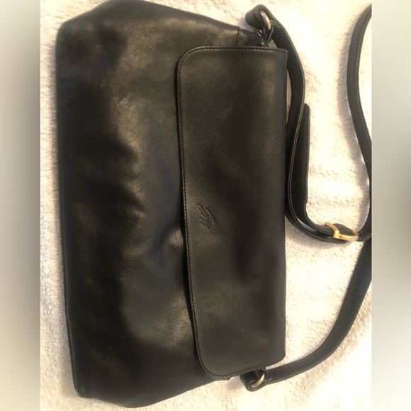 Stone Mountain Black Leather Purse with Shoulder Strap Excellent Cond 13.5x8” - Picture 3 of 8